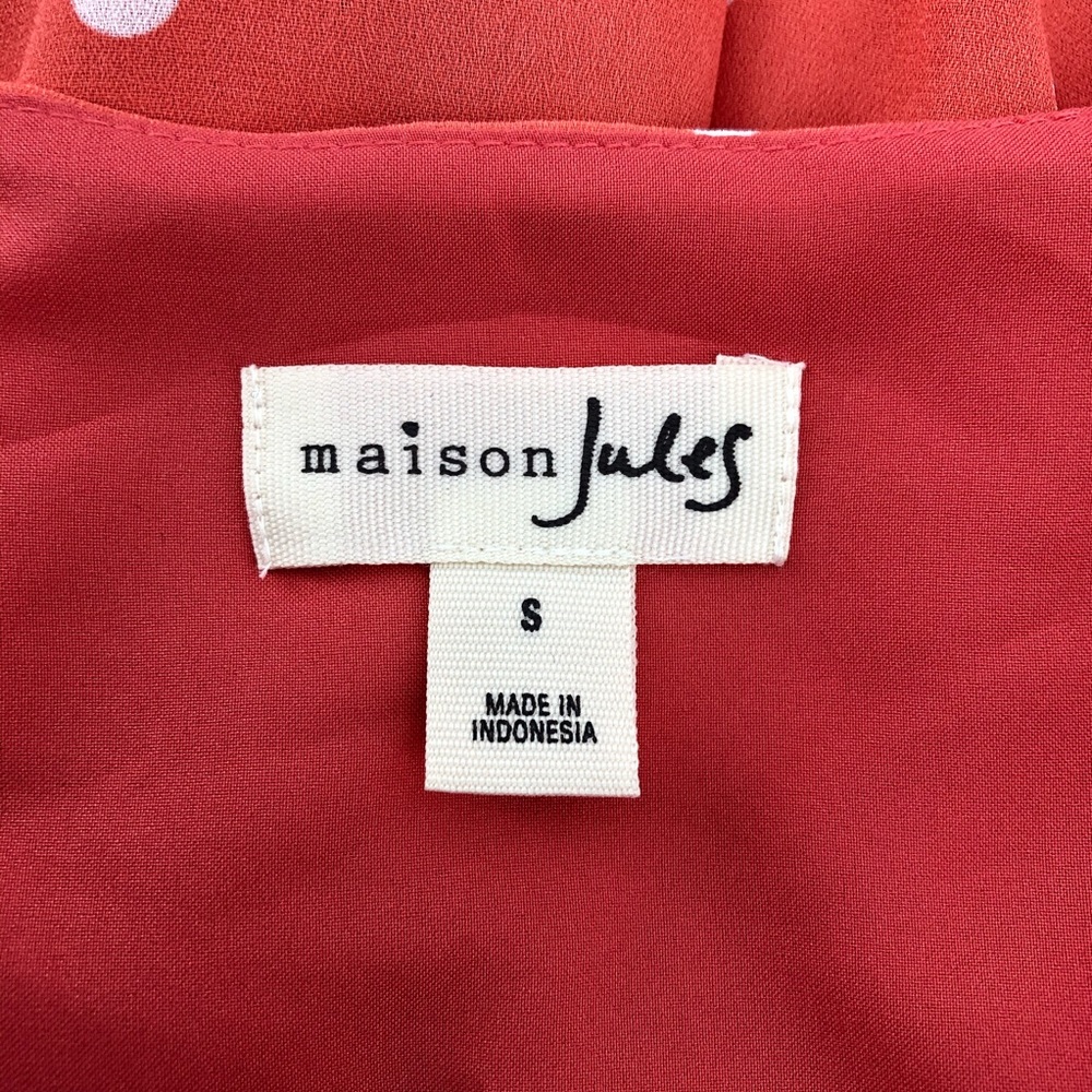 Maison Jules Pink & White Polkadot Romper, NWT - Picture 5 of 8